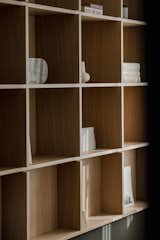 Carefully designed shelving unit detailing, representing craftsmanship and honesty of materials.