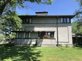 Exterior, Stucco Siding Material, Shingles Roof Material, House Building Type, and Gable RoofLine South-facing view, showing the house's built-in flower box and original pebbledash stucco exterior.   Photo 3 of 13 in The Meier House by Michael Schreiber