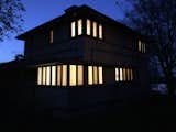 When the Meier House is aglow, its classic Frank Lloyd Wright Prairie style elements are on full display.