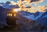 Sun rising behind Glacier Lookout.