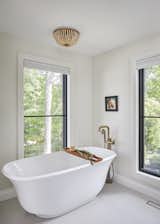 Bath Room, Freestanding Tub, Corner Shower, Ceramic Tile Floor, Engineered Quartz Counter, Ceiling Lighting, and Undermount Sink Master tub  Photo 12 of 15 in The Marshall House by Art & Stone Group