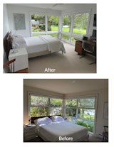 Bedroom, Ceiling Lighting, Bed, and Carpet Floor  Photo 12 of 21 in Lake Sunapee Renovation by Helaine Winer