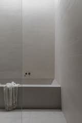 Bath Room, Open Shower, Porcelain Tile Floor, and Soaking Tub Bathroom  Photo 13 of 13 in Barwon Heads House by Adam Kane