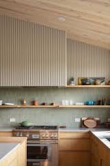 Kitchen with Heath Ceramic tile backspash.