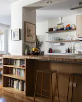 View from living room to kitchen