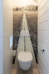 Master bathroom wall-mounted toilet mural... 