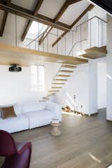 Loft space with floating staircase