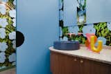 Powder room hidden hardware slider