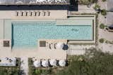 An aerial view of the infinity pool. 