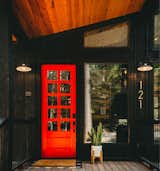 The iconic red door at The French Press - Broken Bow, Oklahoma
