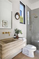 Single bathroom with a Travertine sink