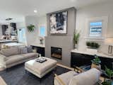 Open living to dining room main level layout