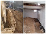 Prior to renovating, helical piers were required on two walls to stabilize the sinking foundation.