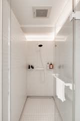 Bath Room, Ceramic Tile Floor, Porcelain Tile Wall, Corner Shower, and Enclosed Shower Shower  Photo 8 of 8 in House White by Archiplus International Limited