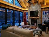 Interior view of cabin looking onto deck 