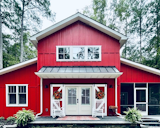 Exterior, Farmhouse Building Type, Shingles Roof Material, Wood Siding Material, Metal Roof Material, and Shed RoofLine Front Exterior The Tiny Red Barn  Photo 1 of 6 in The Tiny Red Barn by Virginia Birstler