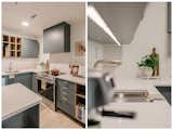 Under-cabinet lighting and sleek modern fixtures