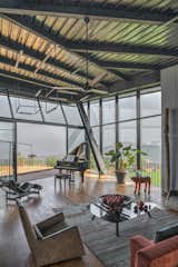 The piano room has 2 walls of glass capitalising on maximising the north light 