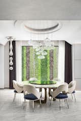 Basement Dining Room view with Live Planting Wall in background