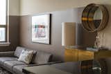 Simple geometric shapes add to the mood of the room.
