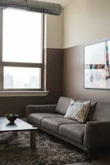 Neutral wall paint adds a stark contrast to the theme.