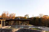 Exterior, Flat RoofLine, House Building Type, and Wood Siding Material Glass house   Photo 20 of 20 in Hudson Woods Pool House by Matt Kowalewski