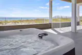 Hot tub in the backyard 
