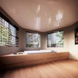 Bedroom, Medium Hardwood Floor, Recessed Lighting, Storage, and Bed  Photo 14 of 23 in RtecH|VE by EK Architecture, PLLC | onE.GLobe