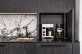 Kitchen, Engineered Quartz Counter, Granite Counter, Beverage Center, Laminate Cabinet, Marble Counter, and Metal Cabinet  Photo 4 of 28 in Oakland Hills Black Beauty by Nadja Pentic