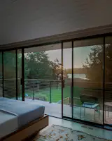 The Accabonac Harbor is visible from the couple’s primary bedroom.