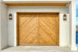 9x8 Stained Cedar Chevron Garage Door 