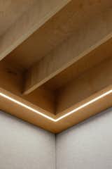 An embedded lighting detail in the office area of the photo studio. 