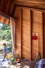 Minimal but full of warmth, the interiors show off the structure's architectural expression. Small details like the dustpan and broom are a practical addition. Fresh, organic produce abounds at Wanderwood; the farm offers a CSA service that currently serves more than 50 household. 