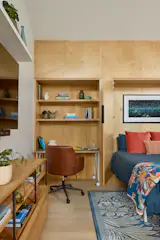 The ADU features a Murphy bed and a small integrated desk nook, which allows for maximum flexibility. Bhavani sees this as a future hangout for her boys (currently ages 9 and 11) and their friends.