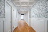 Hallway Indigo-blue Floral Wallcovering & Custom Wainscoting Panels, Hallway  Photo 8 of 10 in Pre-War Co-Op Apartment Renovation by Chapter by chapter