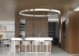 Kitchen, Microwave, Refrigerator, Dishwasher, Wood Cabinet, Wood Counter, Wine Cooler, Marble Floor, Ceiling Lighting, and Cooktops  Photo 3 of 30 in 2B HOUSE INTERIOR by ZROBIM architects