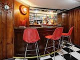 The fully refurbished 1950s bar adds to the playfulness of the basement. 