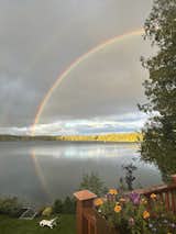 Rainbow View from Deck  Photo 1 of 7 in Lake Champlain Open Concept Lake House by JoAnna Giltner