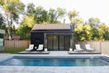 Outdoor, Back Yard, Concrete Patio, Porch, Deck, Vertical Fences, Wall, Large Pools, Tubs, Shower, and Large Patio, Porch, Deck Modern backyard for Boulder, CO family   Photo 2 of 13 in Modern Boulder Backyard with Pool House by Yardzen