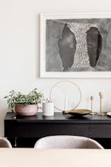 Modern accessories in a warm dining room