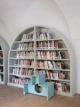 Castello Ganda Art Library, Italy: ARCHED BOOKCASE & SISTERS' SEAT