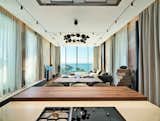 View from kitchen island towards the Mediterranean horizon.