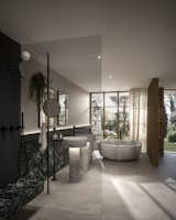 the white marble from Carrara, extracted few km away from the site, creates a relationship with the site.