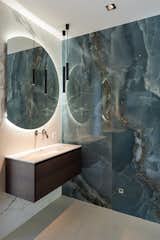 Bath Room, Engineered Quartz Counter, Drop In Sink, Pendant Lighting, Recessed Lighting, and Ceramic Tile Wall Bathroom  Photo 2 of 20 in Borderless Bungalow by Desley Hakkert