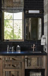 Bath Room, Granite Counter, Wall Lighting, Undermount Sink, Subway Tile Wall, Ceramic Tile Floor, Enclosed Shower, and Ceiling Lighting Main Bathroom by Bond Design Company  Photo 8 of 17 in Speak Easy Guest House by Bond Design Company