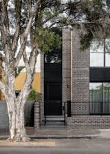 The exterior of a modern townhouse in the inner Melbourne suburb of Fitzroy