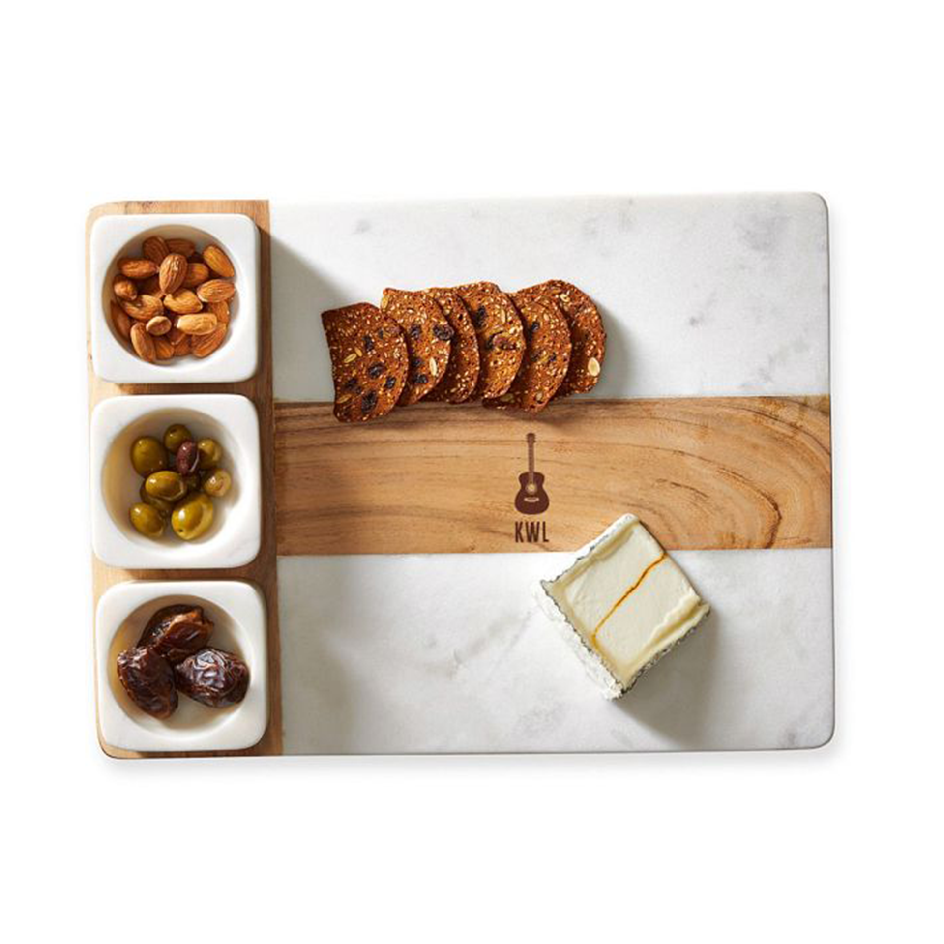 Wood and Marble Appetizer Serving Platter