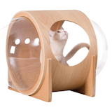 MyZoo Spaceship Alpha Warm and Cozy Covered Cat Bed - Oak