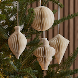 West Elm Cream Paper Ornaments (Set of 4)