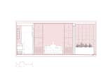 Section showing bathroom, living room and balcony.